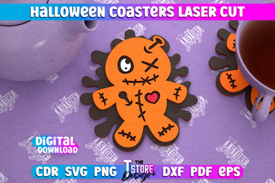 Halloween Coaster | Template Coaster | Halloween Party | Haunter House | CNC File SVG The T Store Design 