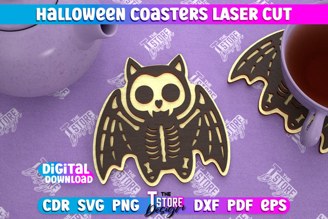 Halloween Coaster | Template Coaster | Halloween Party | Haunter House | CNC File SVG The T Store Design 