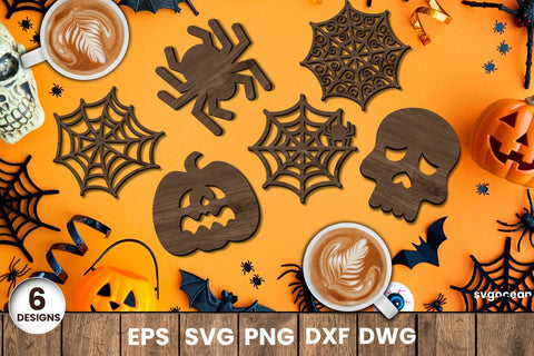Halloween Coasters Laser Cut Bundle SVG SvgOcean 