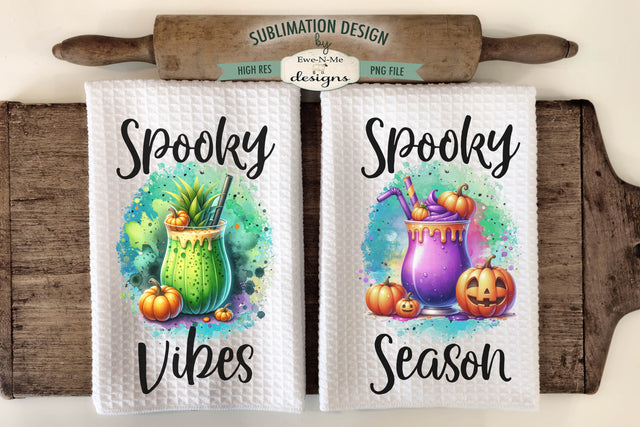Halloween Cocktail Drinks | Kitchen Towel Sublimation Designs Sublimation Ewe-N-Me Designs 