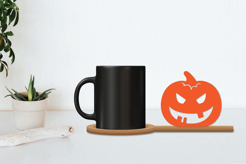 Halloween Coffee Coaster Decor, Coffee Coaster Laser Cut SVG zafrans studio 