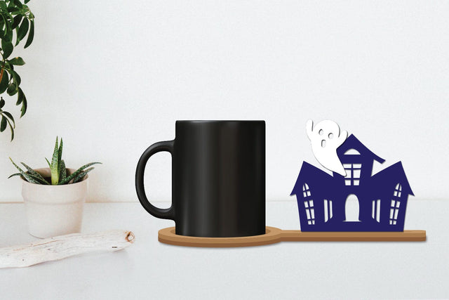 Halloween Coffee Coaster Decor, Horror Coaster SVG zafrans studio 