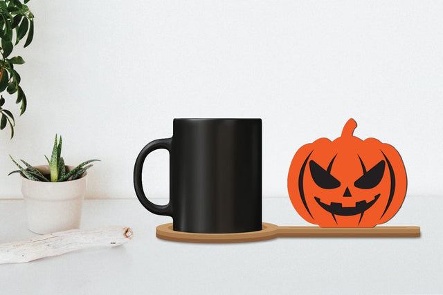 Halloween Coffee Coaster Decor, Pumkin Coaster SVG zafrans studio 