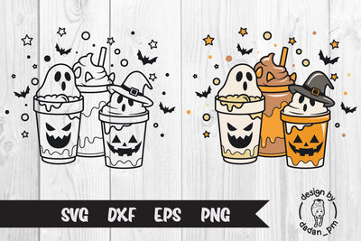 Halloween Coffee Latte Cup, svg & sublimation SVG dadan_pm 