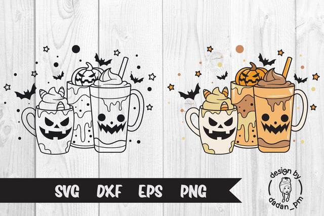 Halloween Coffee Latte Cup, svg & sublimation SVG dadan_pm 