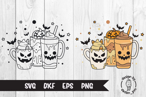 Halloween Coffee Latte Cup, svg & sublimation SVG dadan_pm 