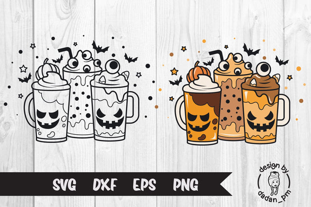 Halloween Coffee Latte Cup, svg & sublimation SVG dadan_pm 