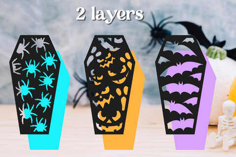 Halloween coffin bookmarks svg, Layered laser cut decor SVG AnastasiyaArtDesign 