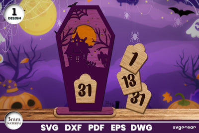 Halloween Coffin Countdown Calendar SVG SvgOcean 