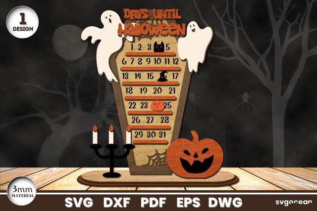 Halloween Coffin Countdown Laser Cut SVG SvgOcean 