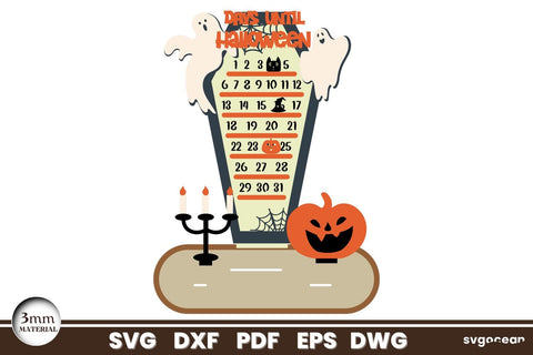 Halloween Coffin Countdown Laser Cut SVG SvgOcean 