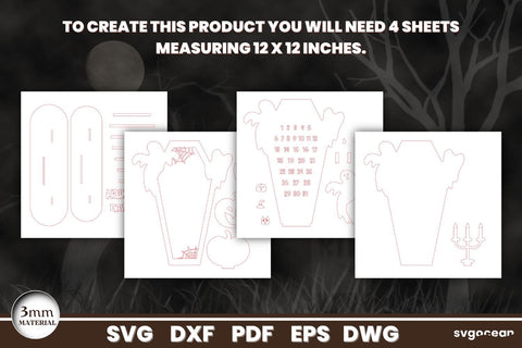 Halloween Coffin Countdown Laser Cut SVG SvgOcean 