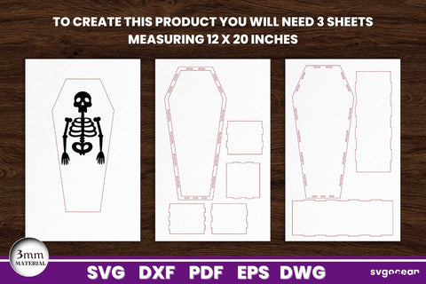 Halloween Coffin Gift Boxes Laser Cut SVG SvgOcean 