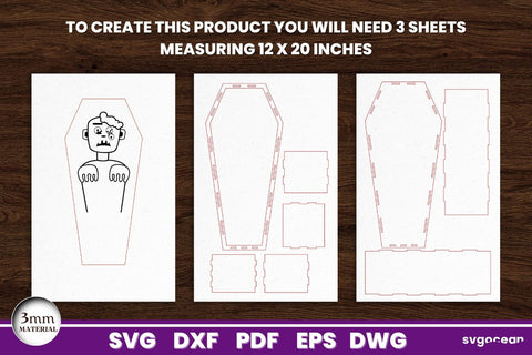 Halloween Coffin Gift Boxes Laser Cut SVG SvgOcean 