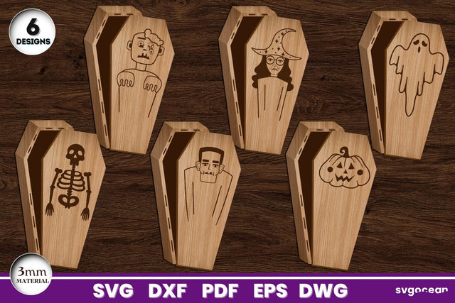 Halloween Coffin Gift Boxes Laser Cut SVG SvgOcean 