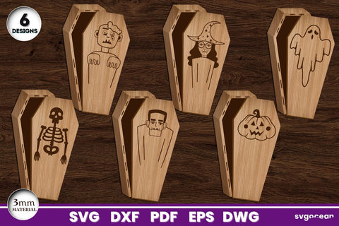 Halloween Coffin Gift Boxes Laser Cut SVG SvgOcean 