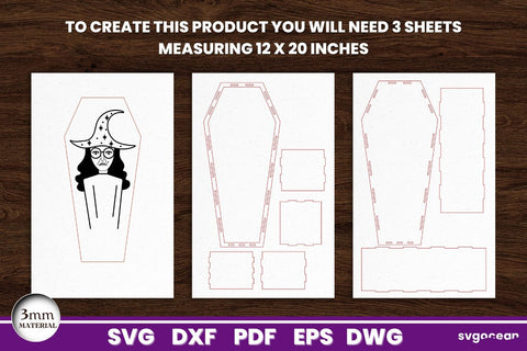 Halloween Coffin Gift Boxes Laser Cut SVG SvgOcean 