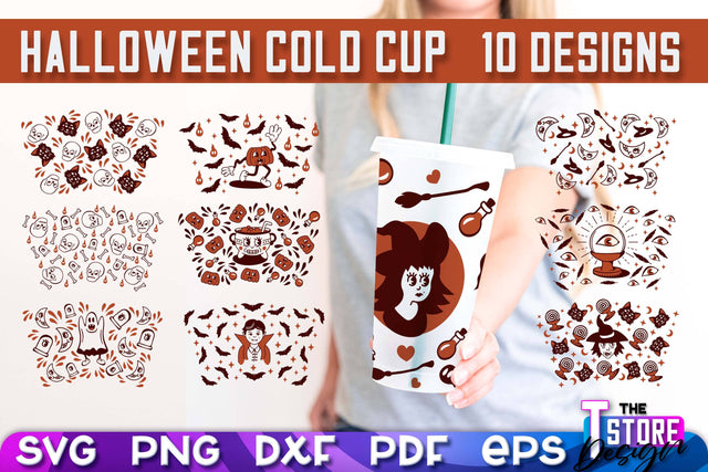 Halloween Cold Cup Bundle | Spooky Season | Cold Cup Wrap SVG v.1 | SVG Files SVG The T Store Design 