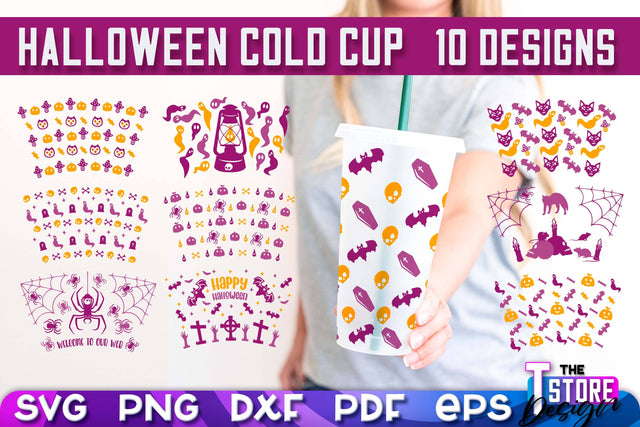 Halloween Cold Cup Bundle | Spooky Season | Cold Cup Wrap SVG v.2 | SVG Files SVG The T Store Design 