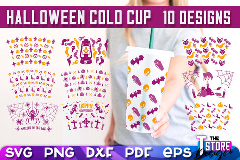 Halloween Cold Cup Bundle | Spooky Season | Cold Cup Wrap SVG v.2 | SVG Files SVG The T Store Design 
