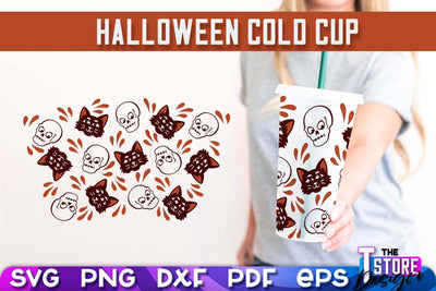 Halloween Cold Cup | Spooky Season | Cold Cup Wrap SVG v.1 | SVG File SVG The T Store Design 