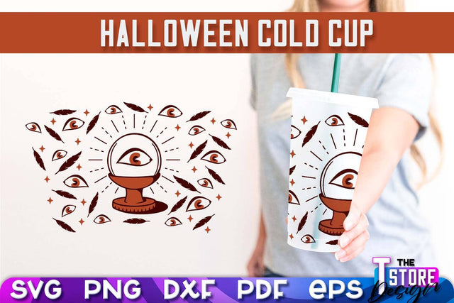 Halloween Cold Cup | Spooky Season | Cold Cup Wrap SVG v.1 | SVG File SVG The T Store Design 
