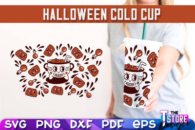 Halloween Cold Cup | Spooky Season | Cold Cup Wrap SVG v.1 | SVG File SVG The T Store Design 