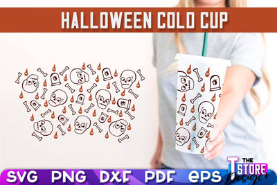 Halloween Cold Cup | Spooky Season | Cold Cup Wrap SVG v.1 | SVG File SVG The T Store Design 