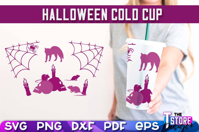 Halloween Cold Cup | Spooky Season | Cold Cup Wrap SVG v.2 | SVG File SVG The T Store Design 