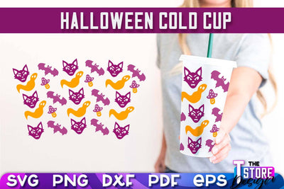 Halloween Cold Cup | Spooky Season | Cold Cup Wrap SVG v.2 | SVG File SVG The T Store Design 