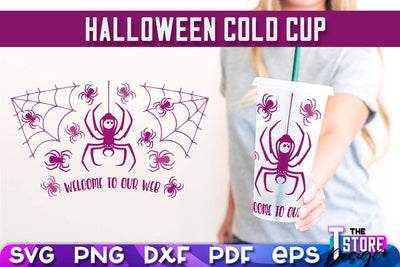 Halloween Cold Cup | Spooky Season | Cold Cup Wrap SVG v.2 | SVG File SVG The T Store Design 