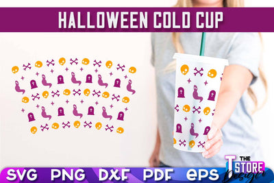 Halloween Cold Cup | Spooky Season | Cold Cup Wrap SVG v.2 | SVG File SVG The T Store Design 