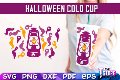 Halloween Cold Cup | Spooky Season | Cold Cup Wrap SVG v.2 | SVG File SVG The T Store Design 
