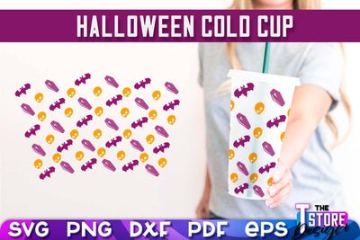 Halloween Cold Cup | Spooky Season | Cold Cup Wrap SVG v.2 | SVG File SVG The T Store Design 