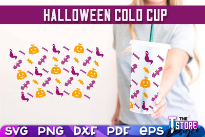 Halloween Cold Cup | Spooky Season | Cold Cup Wrap SVG v.2 | SVG File SVG The T Store Design 
