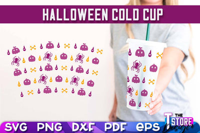 Halloween Cold Cup | Spooky Season | Cold Cup Wrap SVG v.2 | SVG File SVG The T Store Design 
