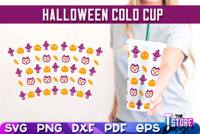 Halloween Cold Cup | Spooky Season | Cold Cup Wrap SVG v.2 | SVG File SVG The T Store Design 