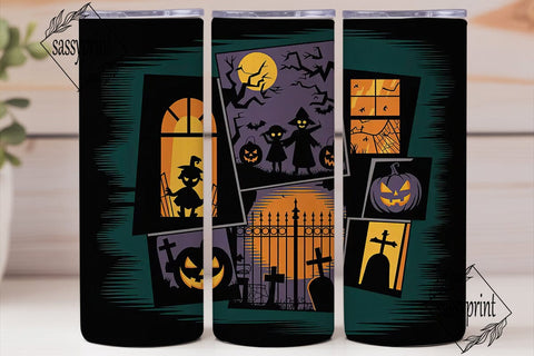 Halloween Comic Tumbler Wrap Sublimation sassyprint 