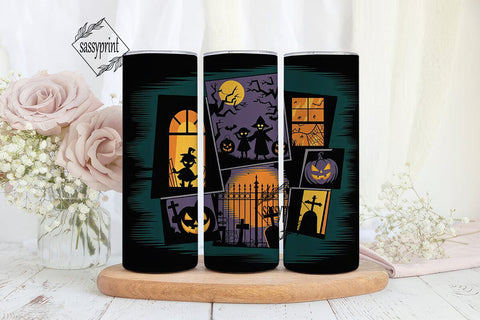 Halloween Comic Tumbler Wrap Sublimation sassyprint 