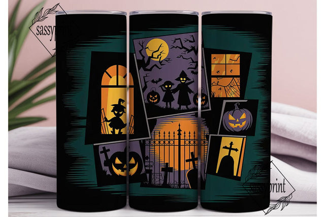 Halloween Comic Tumbler Wrap Sublimation sassyprint 