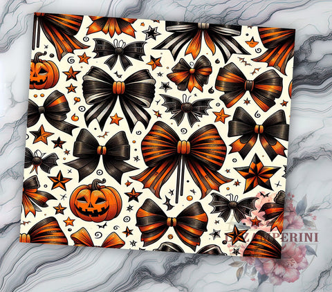 Halloween Coquette 20 oz Skinny Tumbler Sublimation Design, Straight & Tapered Tumbler Png, Pumpkin Season Tumbler Png, Digital Download PNG Sublimation Li Zamperini 