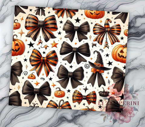 Halloween Coquette 20 oz Skinny Tumbler Sublimation Design, Straight & Tapered Tumbler Png, Pumpkin Season Tumbler Png, Digital Download PNG Sublimation Li Zamperini 