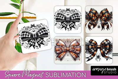 Halloween Coquette Bow Magnet Sublimation - Halloween Magnet Sublimation OrangeBrushStudio 