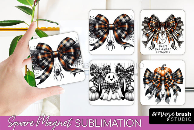 Halloween Coquette Bow Magnet Sublimation - Halloween Magnet Sublimation OrangeBrushStudio 