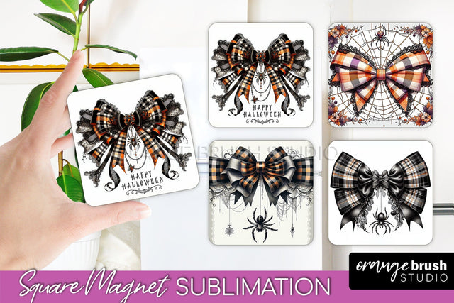 Halloween Coquette Bow Magnet Sublimation - Halloween Magnet Sublimation OrangeBrushStudio 
