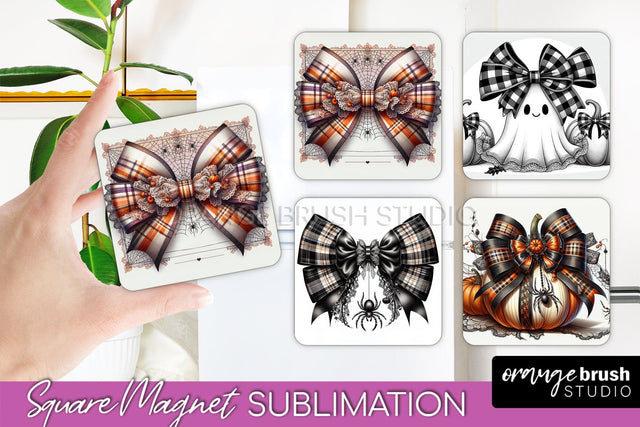 Halloween Coquette Bow Magnet Sublimation - Halloween Magnet Sublimation OrangeBrushStudio 