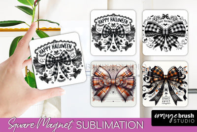 Halloween Coquette Bow Magnet Sublimation - Halloween Magnet Sublimation OrangeBrushStudio 
