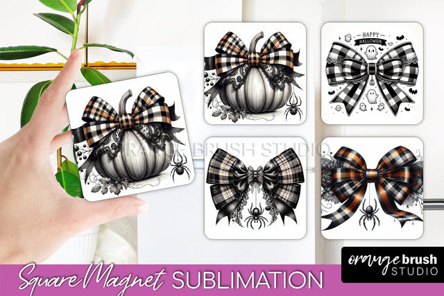 Halloween Coquette Bow Magnet Sublimation - Halloween Magnet Sublimation OrangeBrushStudio 