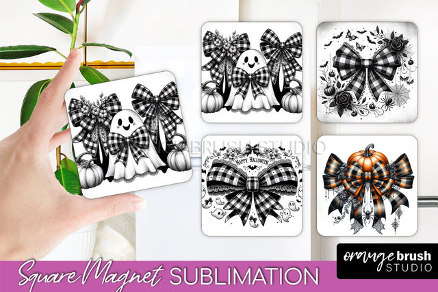 Halloween Coquette Bow Magnet Sublimation - Halloween Magnet Sublimation OrangeBrushStudio 