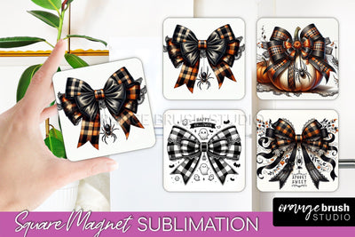 Halloween Coquette Bow Magnet Sublimation - Halloween Magnet Sublimation OrangeBrushStudio 